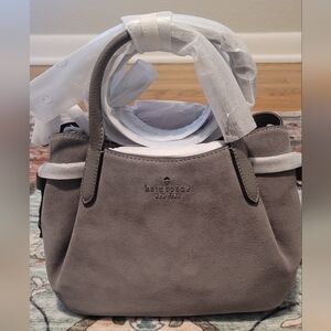 Kate Spade Gray Dumpling Suede Small Bag